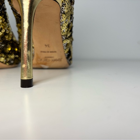 Jimmy Choo Glittering Gold Sequin Heels - Picture 6 of 7